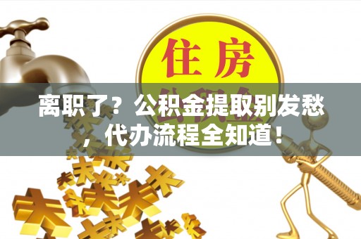 巴东离职了？公积金提取别发愁，代办流程全知道！